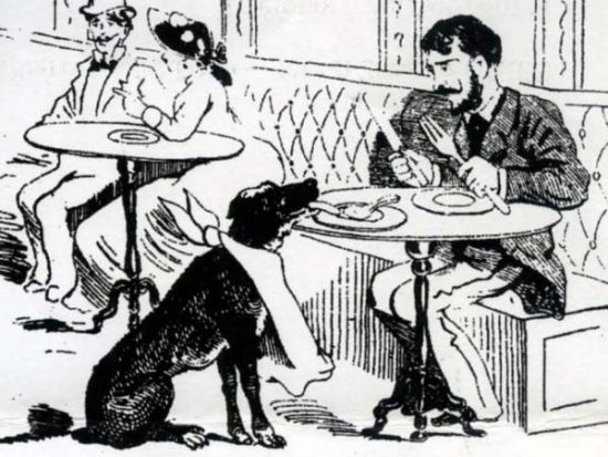 El Perro Paco con el Marqués de Bogaraya en el Café de Fornos